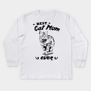 Best Cat Mom Ever Cat Lover Kids Long Sleeve T-Shirt